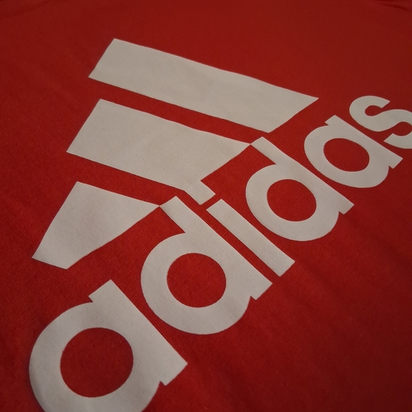 Adidas Men's Short Sleeve Red Tee - Picture 2 of 4